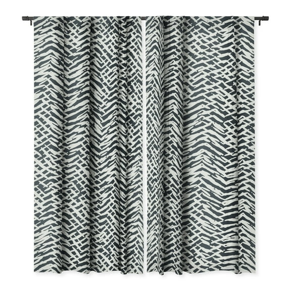 Society6 Ninola Design Japandi Texture Marks Single Panel Room Darkening Window Curtain 50" x 84"