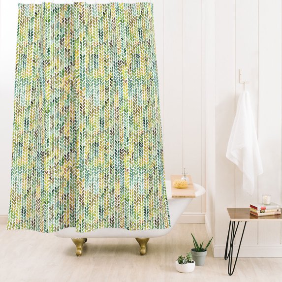 Society6 Ninola Design Palm Leaves Braids Weaving Shower Curtain 71" x 74"