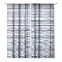Society6 Ninola Design Watercolor Stripes Single Panel Sheer Window Curtain 50" x 84"