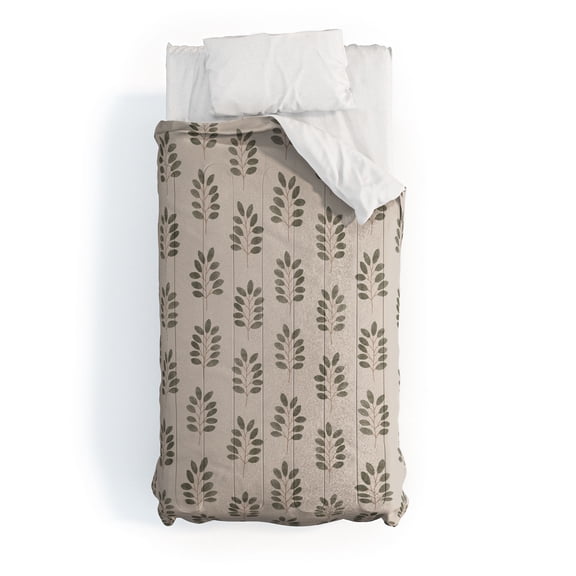 Society6 Noble Branches Pewter and Olive by Little Arrow Design Co Comforter