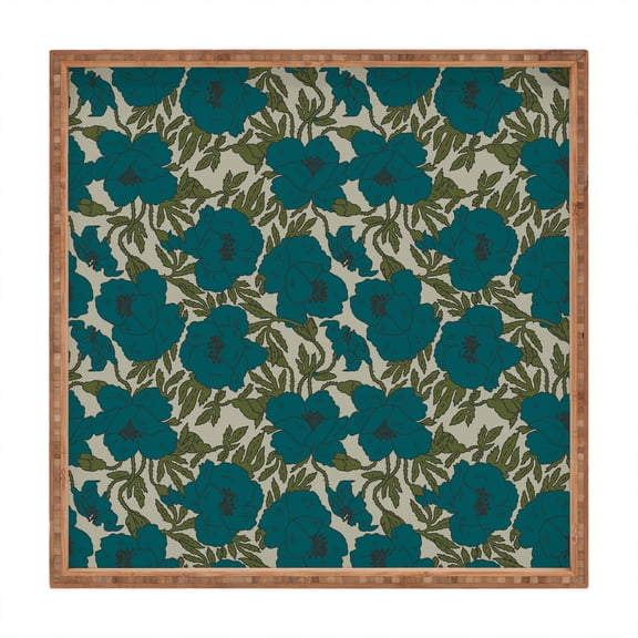 Society6 POPPY VINTAGE by Holli Zollinger Square Bamboo Tray