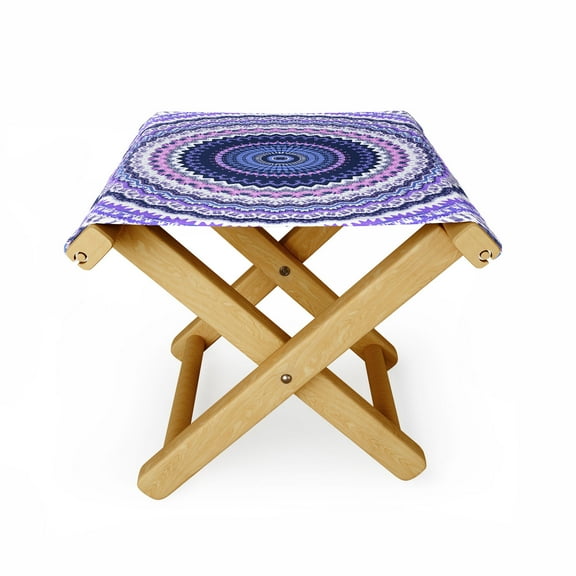 Society6 Pantone Purple Blue Mandala by Sheila Wenzel-Ganny Outdoor Ottoman