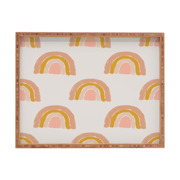 Society6 Pastel Rainbow by Hello Twiggs Rectangular Bamboo Tray