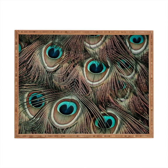 Society6 Peacock Feathers III by Ingrid Beddoes Rectangular Tray