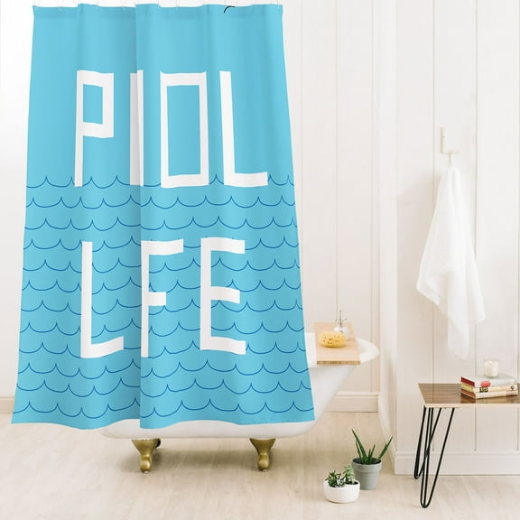 Society6 Phirst Pool Life Swimmer Shower Curtain 71" x 74"