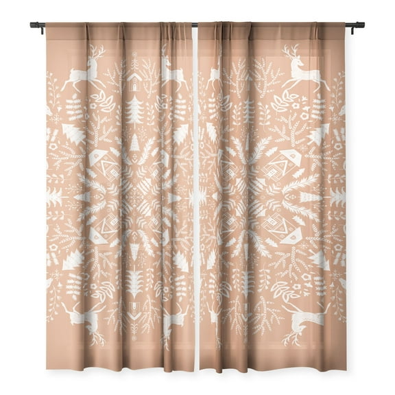 Society6 Pimlada Phuapradit Winter Forest 2 Single Panel Sheer Window Curtain 50" x 84"