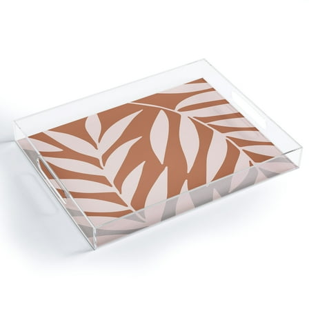 Society6 Pink Palms On Baked Earth by Emanuela Carratoni Acrylic Tray