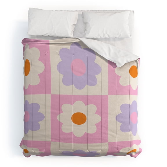 Society6 Retro Flower Pattern S Grace Comforter