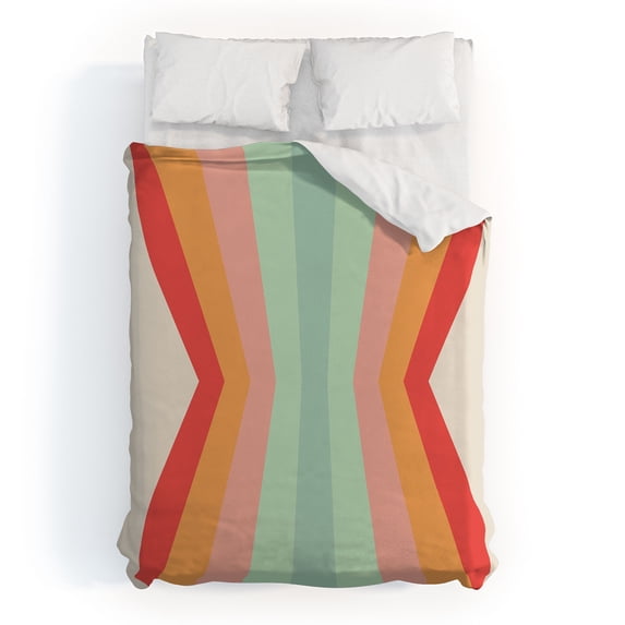 Society6 Retro Stripes Reflection II by Colour Poems Duvet + Pillow Shams Kit