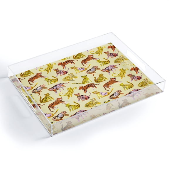 Society6 Safari Tigers Leopards Savanna by Ninola Design Acrylic Tray