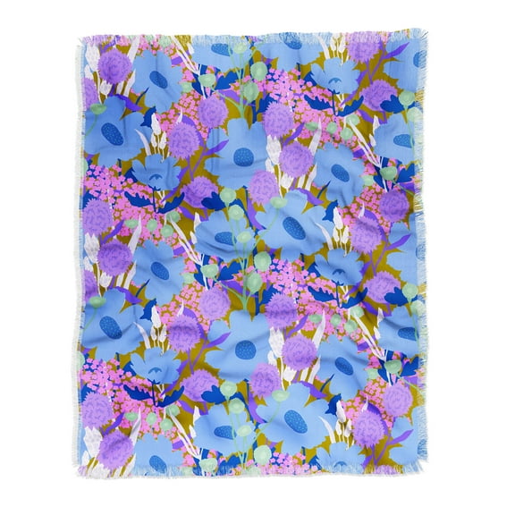 Society6 Schatzi Brown Suri Floral Golden Woven Throw Blanket