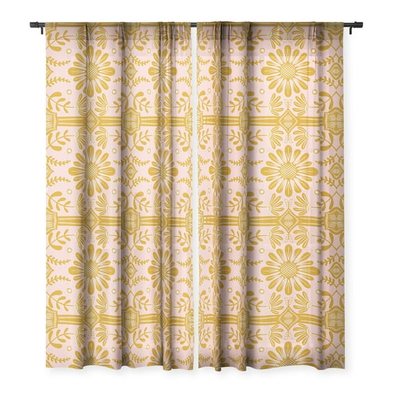 Society6 Sewzinski Boho Florals Single Panel Sheer Window Curtain 50" x 120"