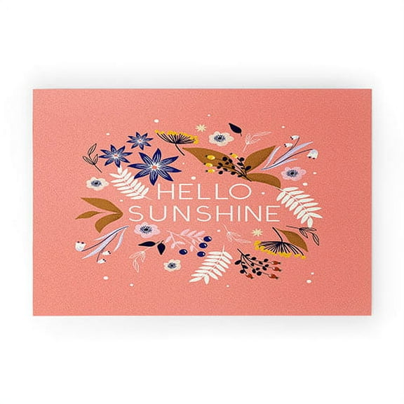 Society6 Showmemars Hello Sunshine Large Looped Vinyl 24" x 36" Welcome Mat