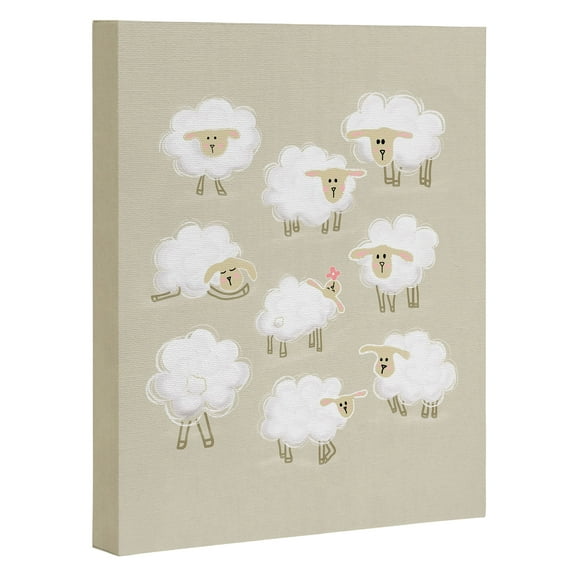 Society6 Showmemars Herd of Sheep 8" x 10" Black Framed Canvas
