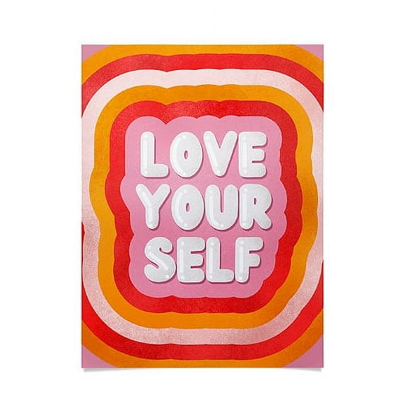 Society6 Showmemars Love Yourself Retro Type 30" x 40" Poster