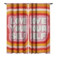thumbnail image 1 of Society6 Showmemars Love Yourself retro type Single Panel Room Darkening Window Curtain 50" x 84", 1 of 1