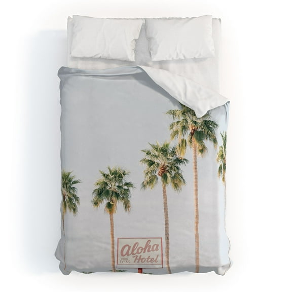 Society6 Sisi and Seb Aloha I Duvet Polyester Queen + Pillow Shams Kit- 88" X 88"