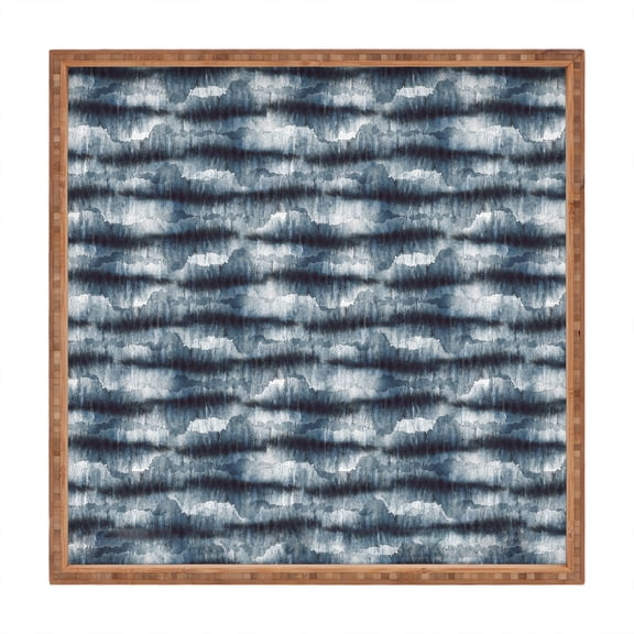 Society6 Stone Dark Texture by Ninola Design Square Bamboo Tray