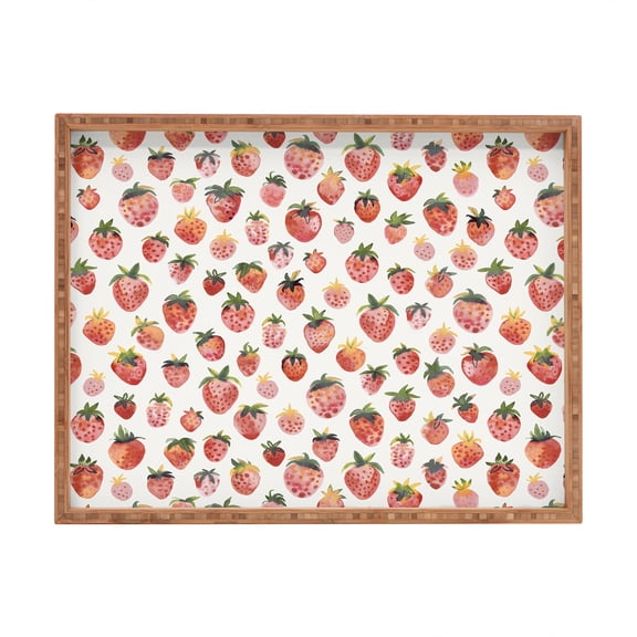 Society6 Strawberries Countryside Summer by Ninola Design Rectangular Tray