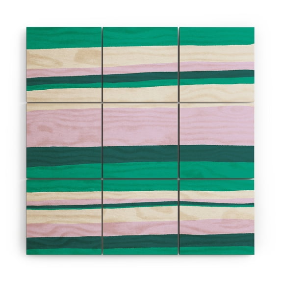 Society6 SunshineCanteen Hermosa Sunset Stripes Wood Wall Mural 4' x 4'