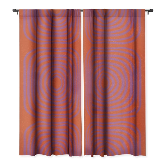 Society6 SunshineCanteen LISBOA orange Single Panel Room Darkening Window Curtain 50" x 84"