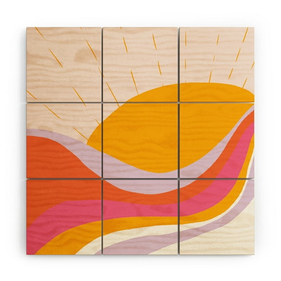 Society6 SunshineCanteen Laurel Canyon Sunrise Wood Wall Mural 3' x 3'