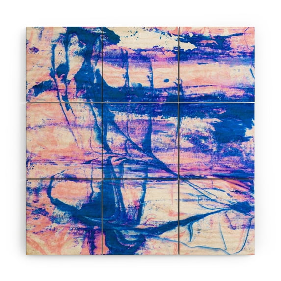 Society6 SunshineCanteen Modern Tie Dye Wood Wall Mural 4' x 4'