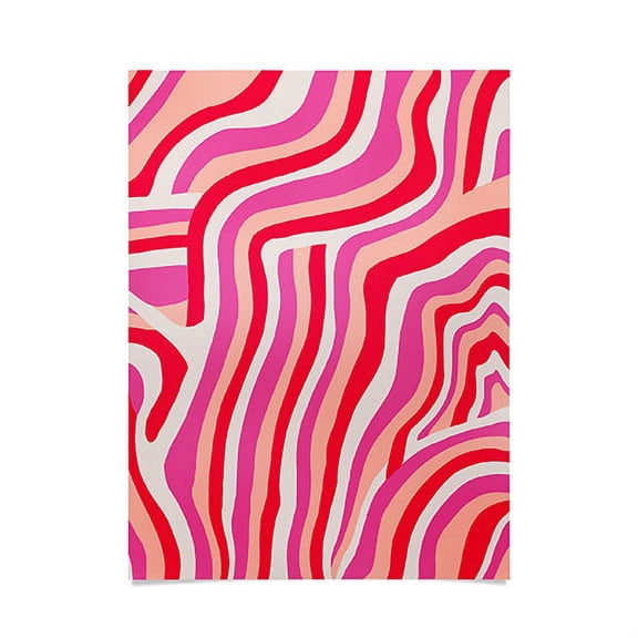 Society6 SunshineCanteen Pink Zebra Stripes Poster 18" x 24"