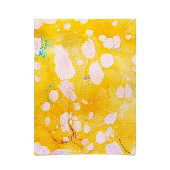 Society6 SunshineCanteen Yellow Cosmic Marble Poster 18" x 24"