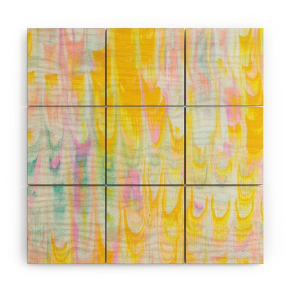 Society6 SunshineCanteen marbled pastel dreams 4' x 4' Wood Wall Mural