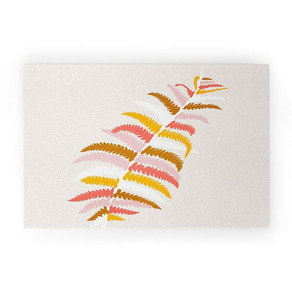 Society6 Sunshinecanteen Fall Fern Large Looped Vinyl 24" x 36" Welcome Mat