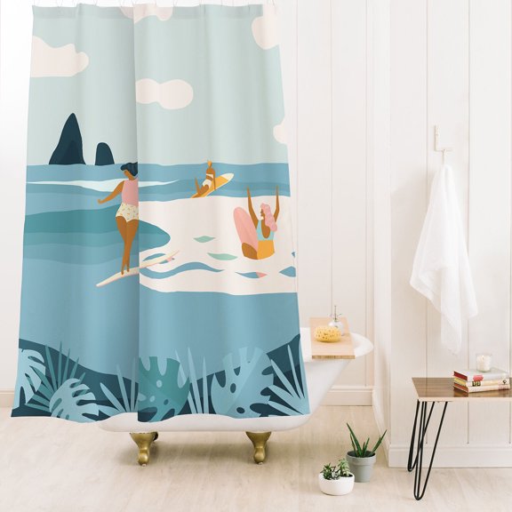 Society6 Tasiania Wave Sisters Shower Curtain 71" x 74"
