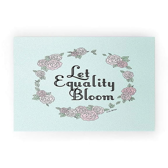 Society6 The Optimist Let Equality Bloom Small Looped Vinyl 20" x 30" Welcome Mat