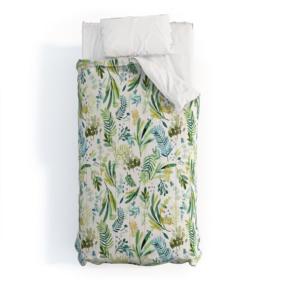 Society6 Tuscany Olive Green Leaves by Ninola Design Comforter