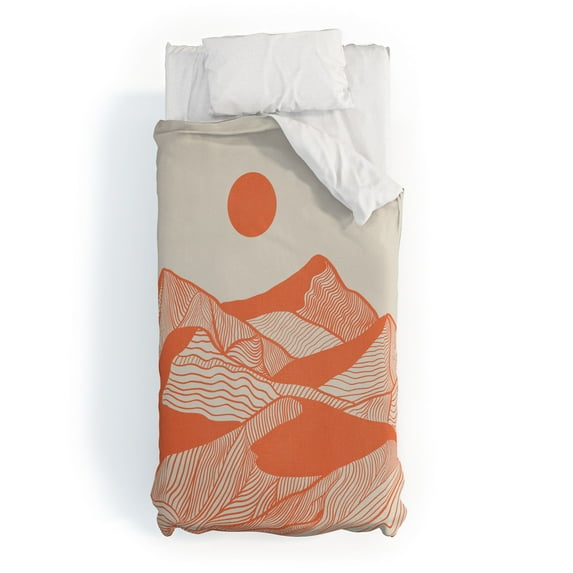 Society6 Vintage Mountains Line Art by Viviana Gonzalez Duvet Cover