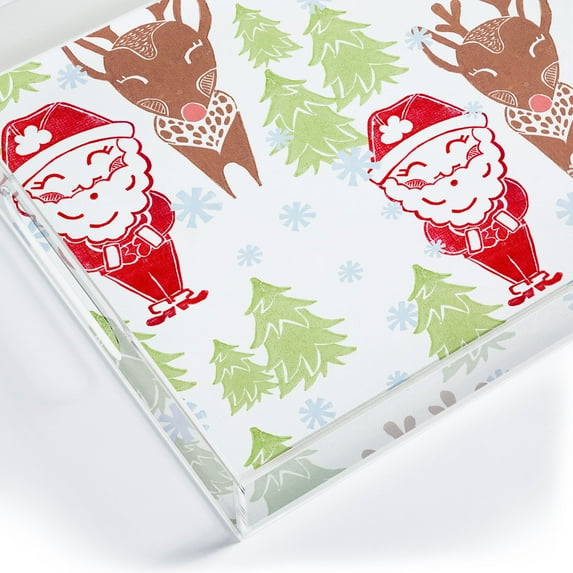 Society6 Viviana Gonzalez Vintage holiday Decorative Acrylic Tray, 8" x 6 1/4" x 1", green