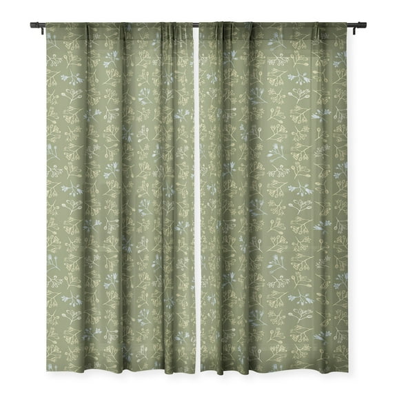 Society6 Wagner Campelo CONVESCOTE Green Single Panel Sheer Window Curtain 50" x 108"