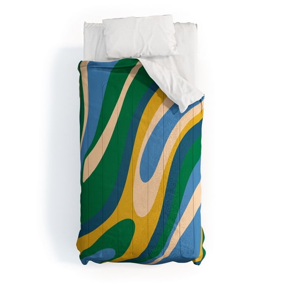 Society6 Wavy Loops Abstract Pattern 3 by Kierkegaard Design Studio Comforter