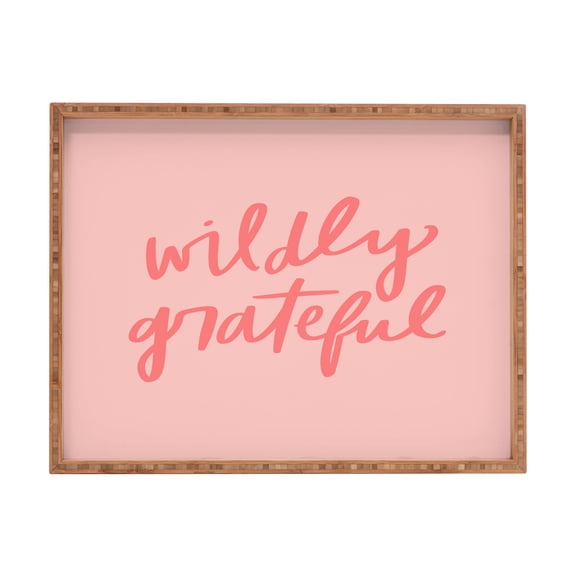 Society6 Wildly Grateful Pink by Chelcey Tate Rectangular Tray