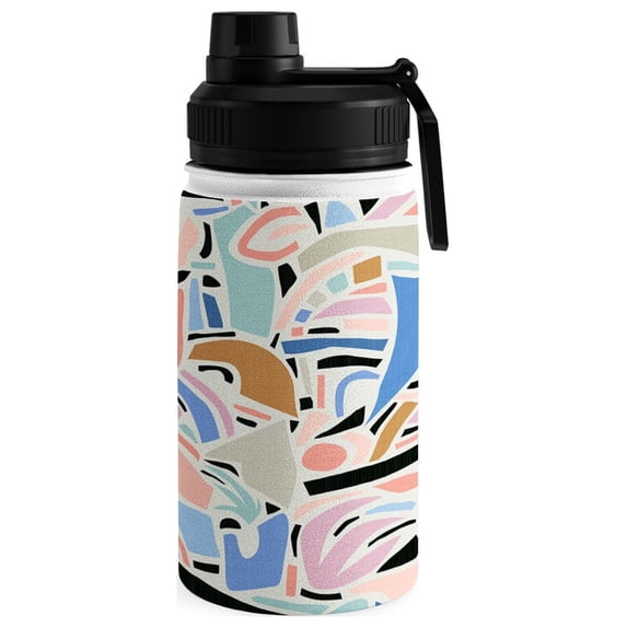 Society6 evamatise Contemporary Shapes N01 Spring Abstraction Water Bottle 12 oz