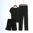 thumbnail image 1 of Socisucc Bodysuits for Women Sexy Women's Summer Slim Oversized Casual Loose Round Neck Versatile Slimming Pajama Set, 1 of 3