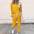 thumbnail image 1 of Socisucc Nightgowns for Women Soft Sexy Women's Printing Round Neck Long Sleeve Solid Two-piece Comfortable Home Pajamas Pocket Set Sports Set, 1 of 5