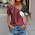 thumbnail image 1 of Socisucc Plus Size Trendy Tops for Women 2024 Loose Women's V-Neck Fashion Casual Short-Sleeved Spring And Summer Top, 1 of 5