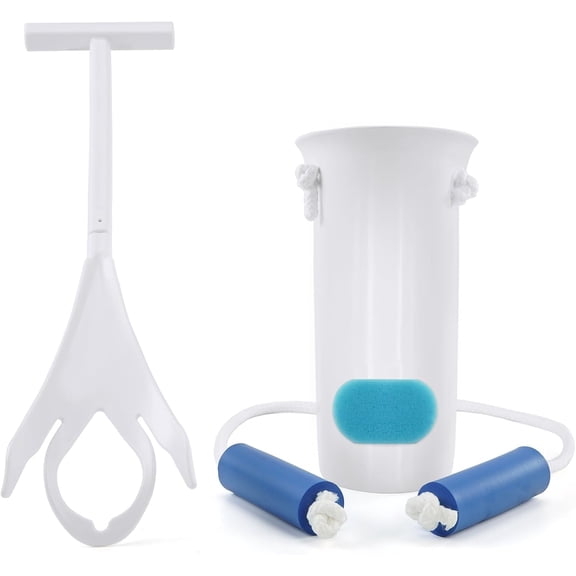 Sock Aid Kit, Flexible Device with Long Rope - Puller aid Easy on and Off for Putting On Removing Socks or Stockings, Helper Independence Comfort (White)