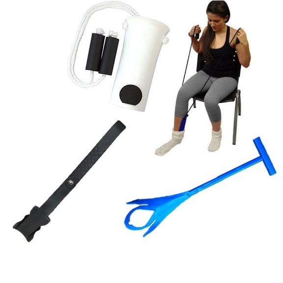 Sock Aid Tool And Pants Assist For Elderly, Disabled,Pregnant, Diabetics Stocking Slider With Foam Grip 33 Inch Cord Puller