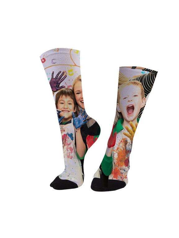 Sock - Crew Style, One Size. Personalize and Customize Photos, Images or Designs Unisex, Adult, and Teen