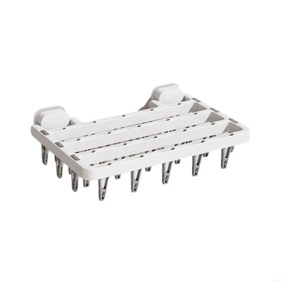 Sock Drying Rack with 20 Clips,Wind-Proof Sock Drying Rack Hangers,Plastic Wall Mounted Sock Drying Rack,Laundry Drying Rack for Sock,Bras,Underwear,Laundry Accessories