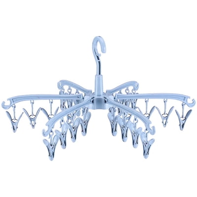 Hvxrjkn Sock Drying Rack 24 Clips Plastic Laundry Clothes Hanger Rotatable Hanger Dryer Foldable Portable for Socks Underwear Baby Clothes