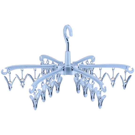 Hvxrjkn Sock Drying Rack 24 Clips Plastic Laundry Clothes Hanger Rotatable Hanger Dryer Foldable Portable for Socks Underwear Baby Clothes