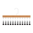 thumbnail image 1 of Sock Drying Rack, Space Saving Clothes Hanger with 12 Stainless Steel Clips, Multipurpose Garment Rack for Underwear, Lingerie, Towels, Scarves, Sturdy Wooden Organizer for Bedroom, Laundry Room, 1 of 8